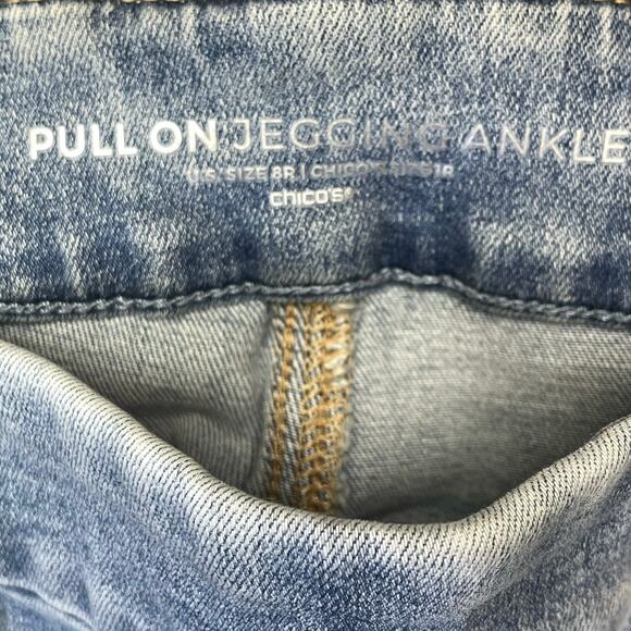 Chico’s pull on ankle stretch denim leggings blue jeans women’s size 8 regular - Picture 3 of 6